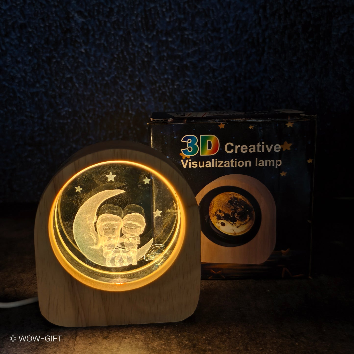 Moon Couple Crystal Ball Lamp