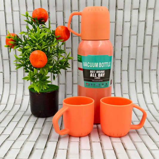 Vacuum Flask With 2 Mugs