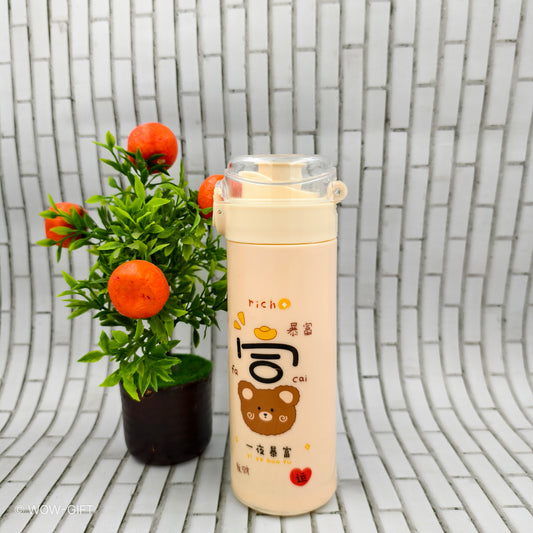Cartoon Printed Glass Bottle