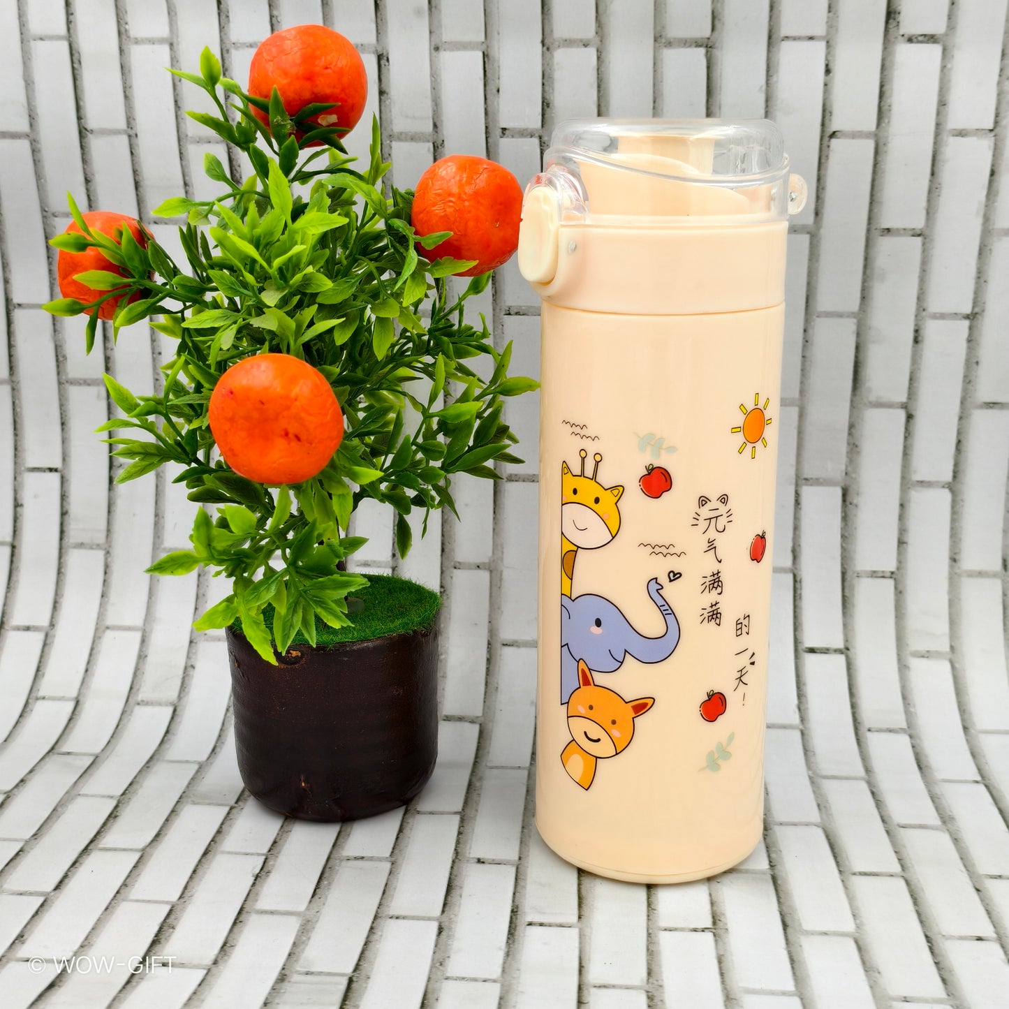 Cartoon Printed Glass Bottle