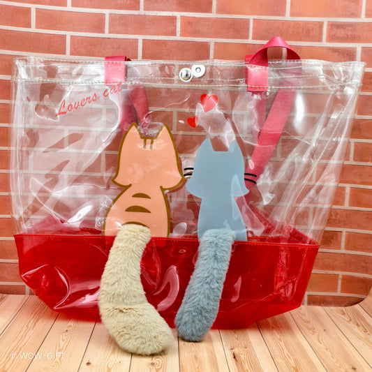Transparent Cat Tailed Tote Bag