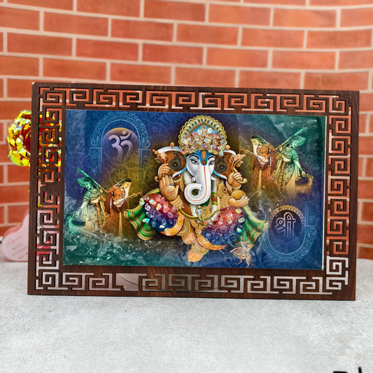 Crystal Frame With Ganesha