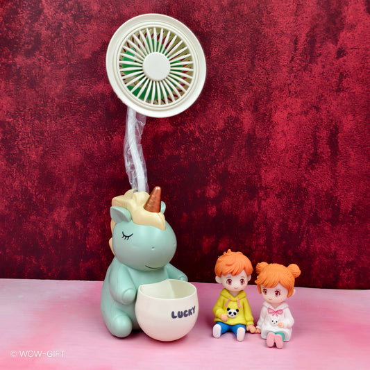 Unicorn Fan With Pen Stand