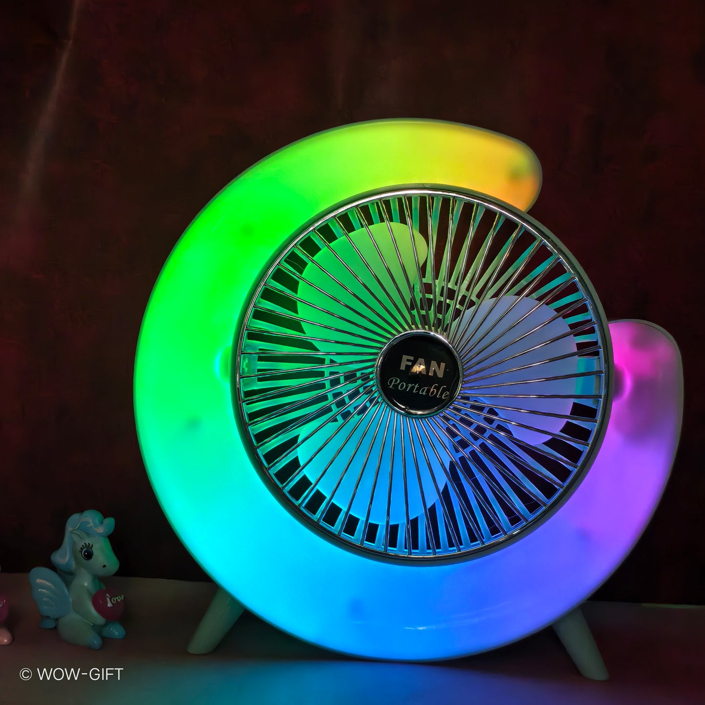 Desk Fan With Colore Lights