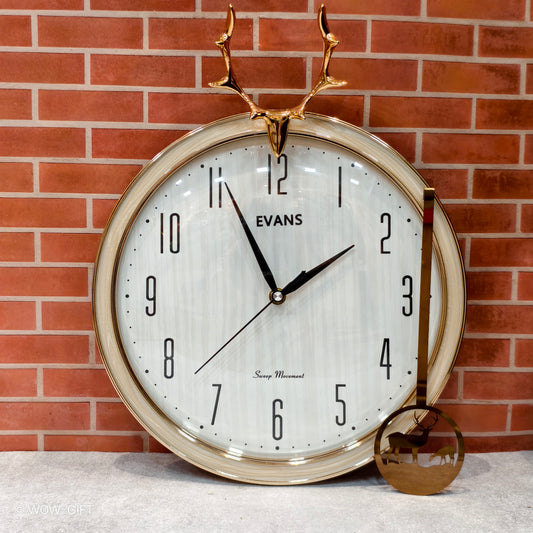 Deer Wall Clock With Pendulum