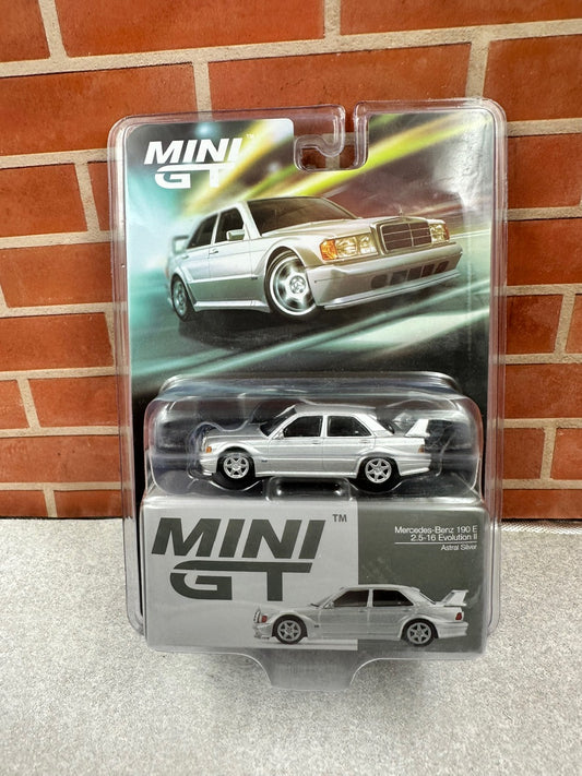 Mini GT - Mercedes-Benz 190 E - 2.5-16 Evolution II - Astral Silver